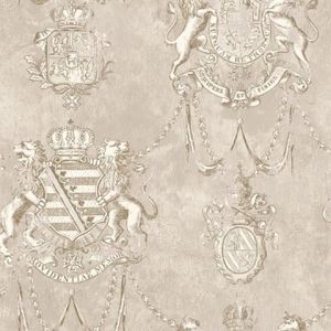Seabrook Designs OF30609 Olde Francais Grey Avignon Crest Wallpaper